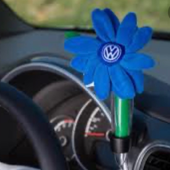 VW Accessories - VW Blue and Green Velour Decorative Flower